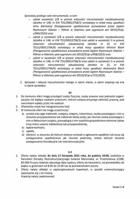 Syndyk sprzeda nieruchomość w miejscowości Jankowice