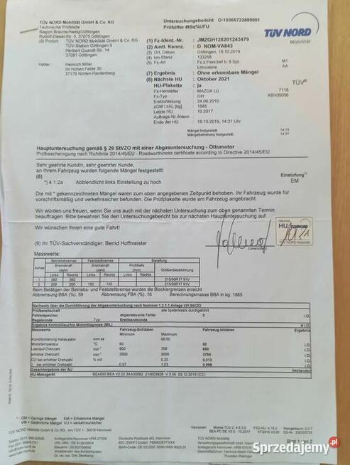 Mazda 6, zarejestrowana z LPG