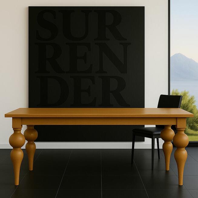 Stół lite drewno dębowe 240x90 /74 toczone z drewna dęb