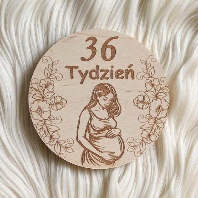 Drewniane Tabliczki z Miesiącami Do Sesji Ciążowych