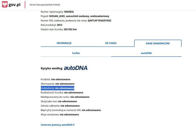 Nissan Juke Zarejestrowany Ubezpieczony