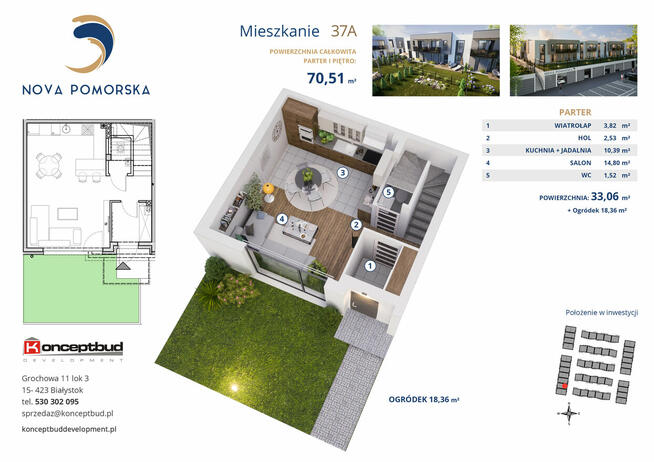Zamieszkaj w nowym dwupoziomowym mieszkaniu z ogródkiem –