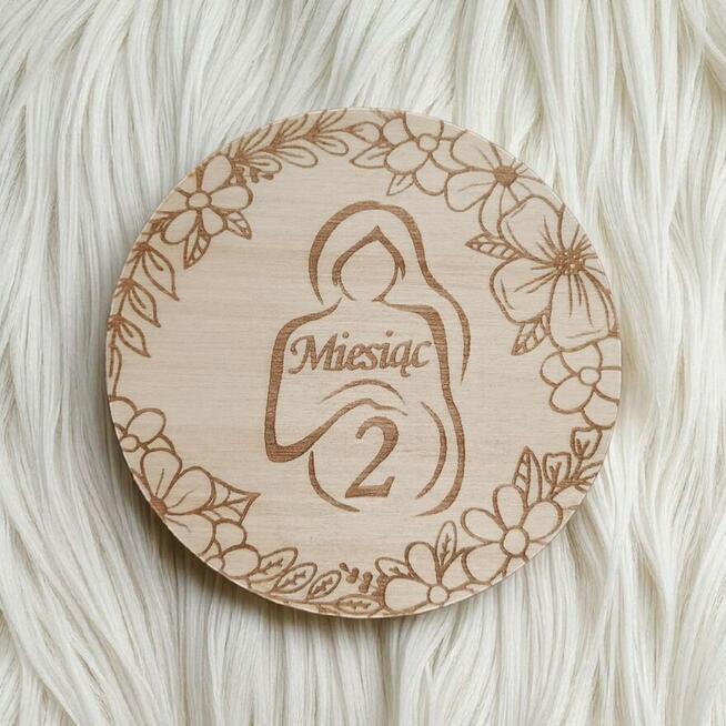 Drewniane Tabliczki z Miesiącami Do Sesji Ciążowych