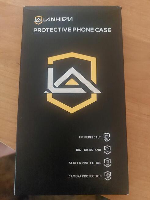 Lanhiem Etui Iphone 13 Pro Max Pancerne Stojak Ring Uchwyt
