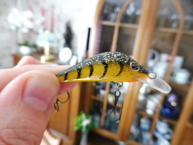 Wobler Gębski z Lędyczka żółto-czarno-złoty 3,5cm - 2,5g