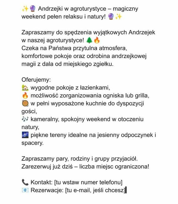 Agroturystyka z linią brzegową