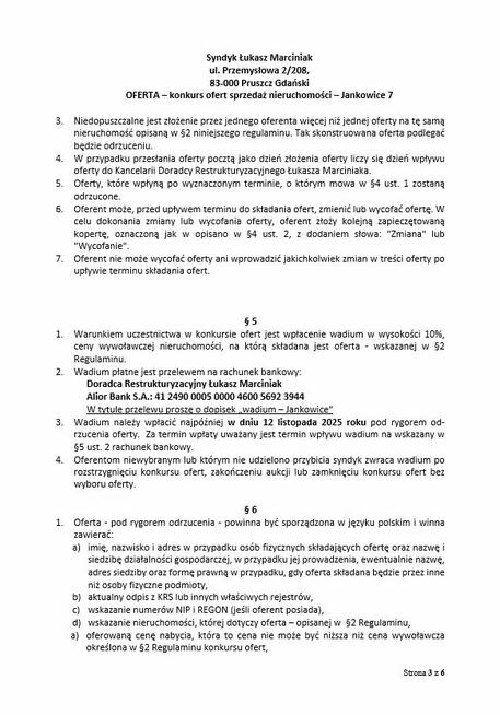 Syndyk sprzeda nieruchomość w miejscowości Jankowice