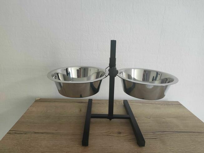Stojak z dwiema miskami stalowymi Bufet dla Psa Kota Psów