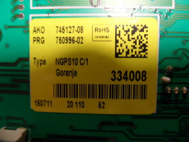 programator pralki gorenje W6402SPL NGPS10 C/1
