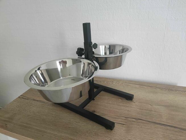 Stojak z dwiema miskami stalowymi Bufet dla Psa Kota Psów