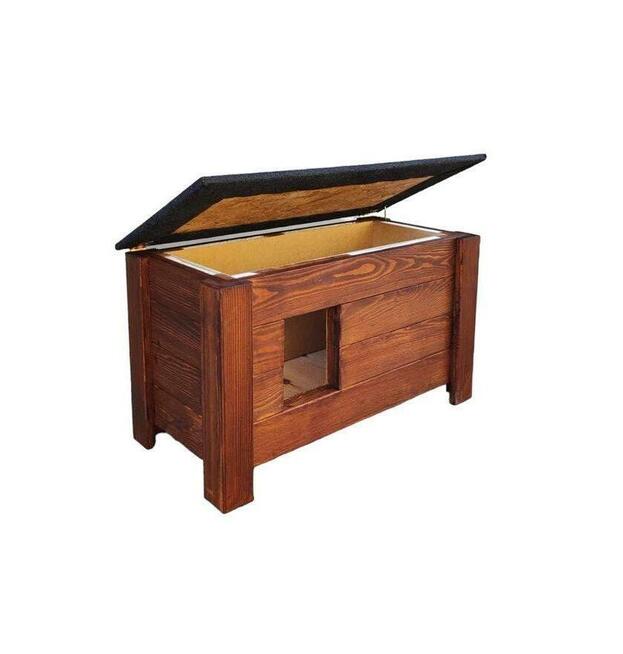 BUDA DLA KOTA PSA OCIEPLANA DREWNIANA CAŁA DOMEK PSA