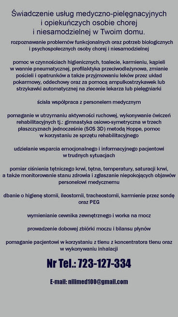 Usługi medyczno-pielęgnacyjno-opiekuńcze