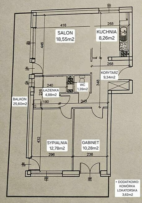 Wyjątkowo jasne, funkcjonalne 3 pokoje z balk