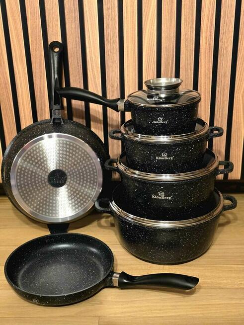 Garnki marmurkowe 12 el szare lub czarne 299zl