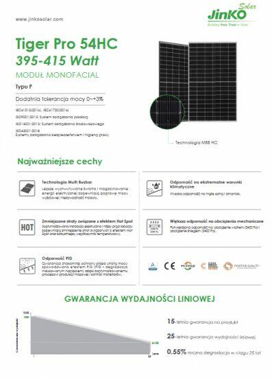 Panel fotowoltaiczny JINKO Solar 405W MM54HLD-MBV