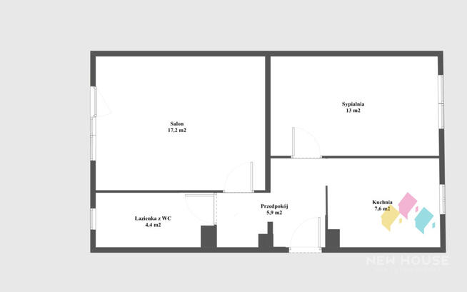 Jaroty, 2-pok, 48,10 m2, duży balkon, piwnica