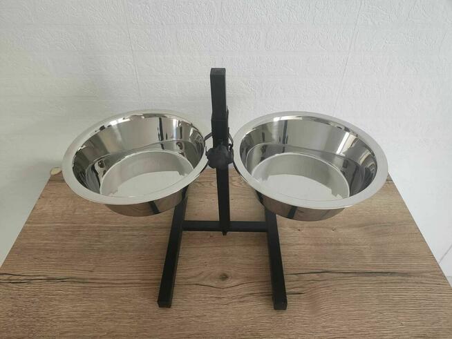Stojak z dwiema miskami stalowymi Bufet dla Psa Kota Psów