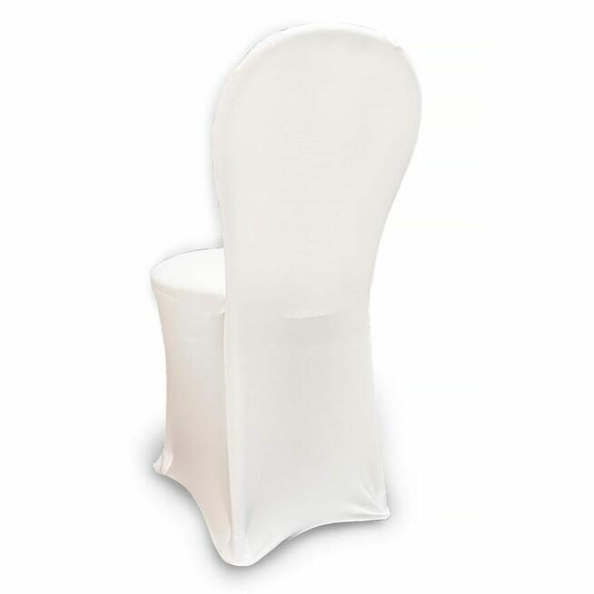 Biały elastyczny pokrowiec na krzesło Wenus