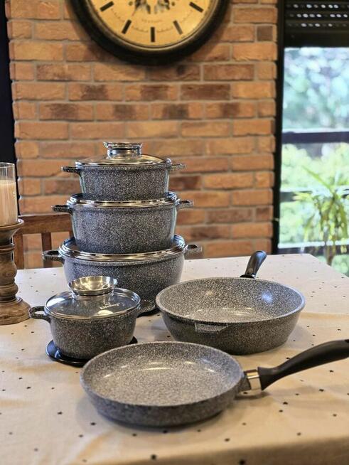 Garnki marmurkowe 12 el szare lub czarne 299zl