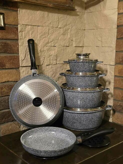 Garnki marmurkowe 12 el szare lub czarne 299zl