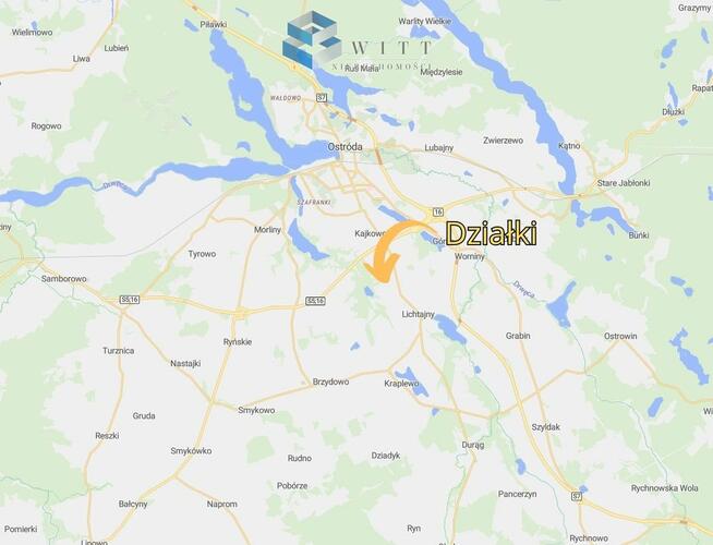 Działka budowlana Kajkowo gm. Ostróda Cibory