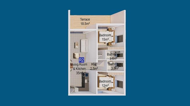 Apartament 2+1 84m2 w Esentepe, Cypr Północny