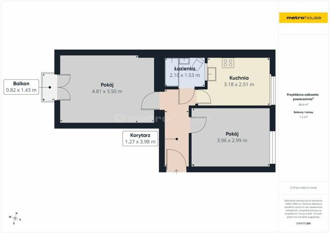 44,93 m2 - 2 pokoje - kameralne Osiedle - Centrum!