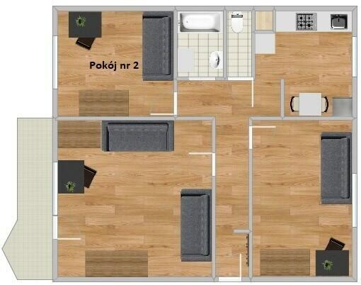 Strzelców 9, Prądnik Czerwony, jasny pokój