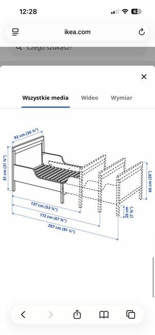 Łóżko dziecięce drewniane białe