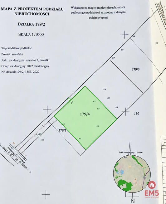 Działka budowlana Bród Nowy gm. Suwałki Bród Mały,
