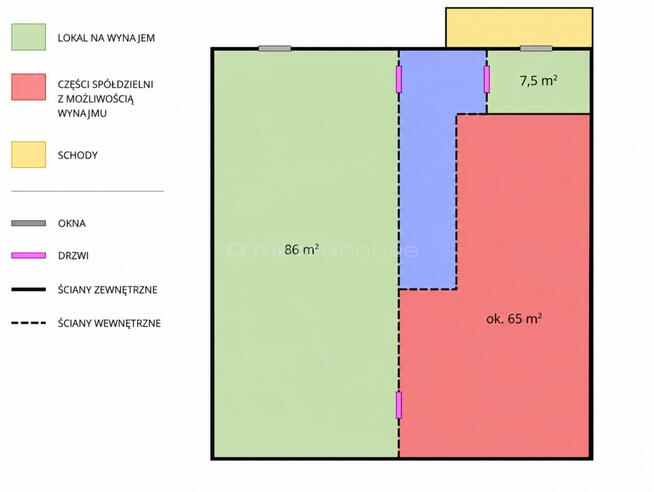 Lokal użytkowy 93,5 m² na wynajem Bielany