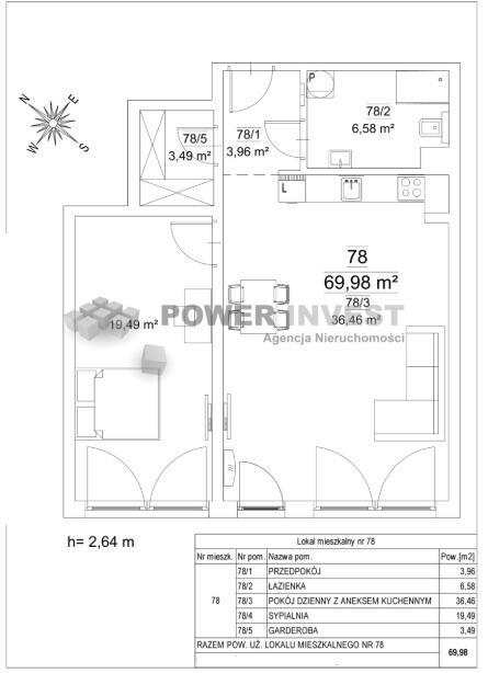 Duży metraż 69,98 m² | 2 pokoje | odbiór od zaraz