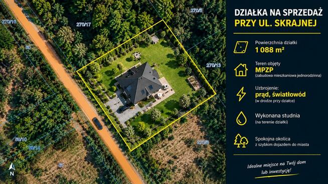 Piękna zadrzewiona działka w Choroszczy 1088m2