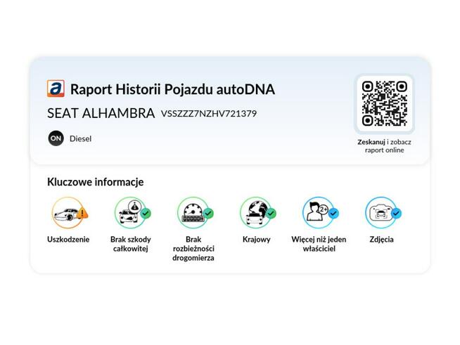 Seat Alhambra 2.0 TDI 184 KM | 7 Miejsc | Salon Polska |