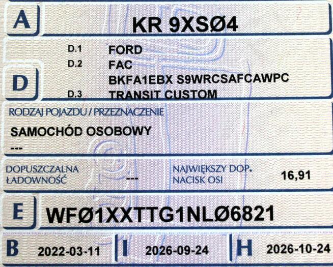 Ford Transit Custom 9-osob. L2 130KM Salon PL FV23% 1WŁ Android/Apple Tempomat