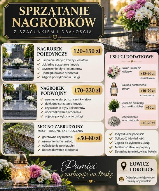 Oferuje sprzątanie nagrobków