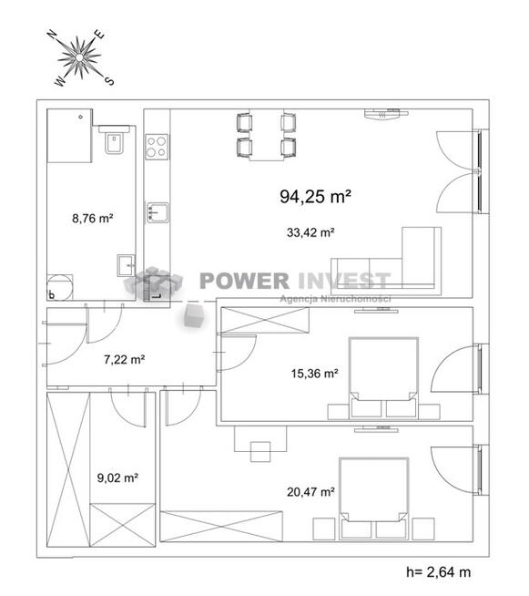 Mieszkanie 94m2 w Nowej Hucie, klimatyzacja, podłogówka