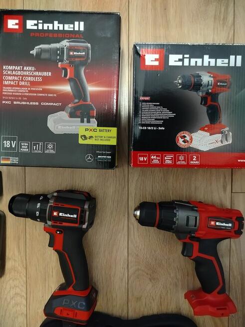 Einhell Wiertarko Wkrętarki na baterie + baterie i ładowarki