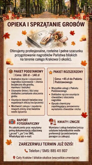 Opieka i sprzątanie grobów - Kraków
