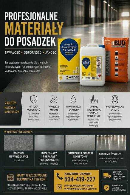 Impregnat do posadzek przemysłowych Świeży i Stary Beton