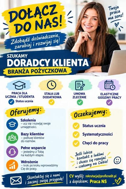 Dam pracę - uczeń/student - branża pożyczkowa