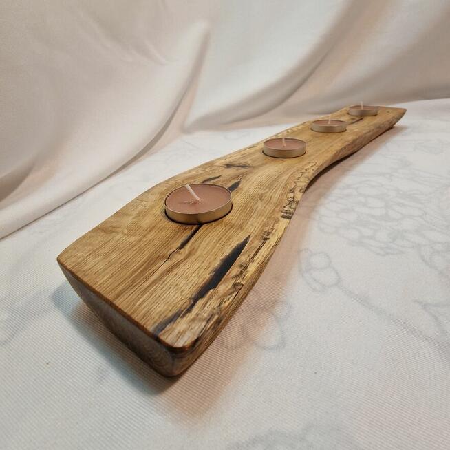 Świecznik drewniany 50 cm ze starego dębu, Pamela No. 9