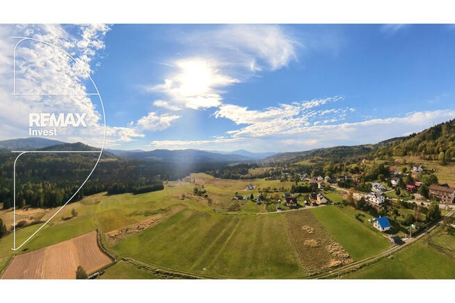 Działka budowlana 2 946 m² z widokiem na Beskidy