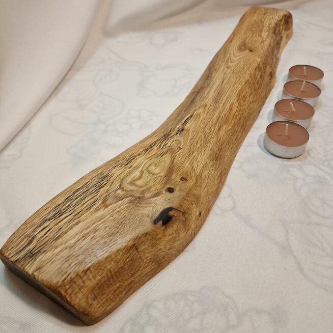 Świecznik drewniany 50 cm ze starego dębu, Pamela No. 9