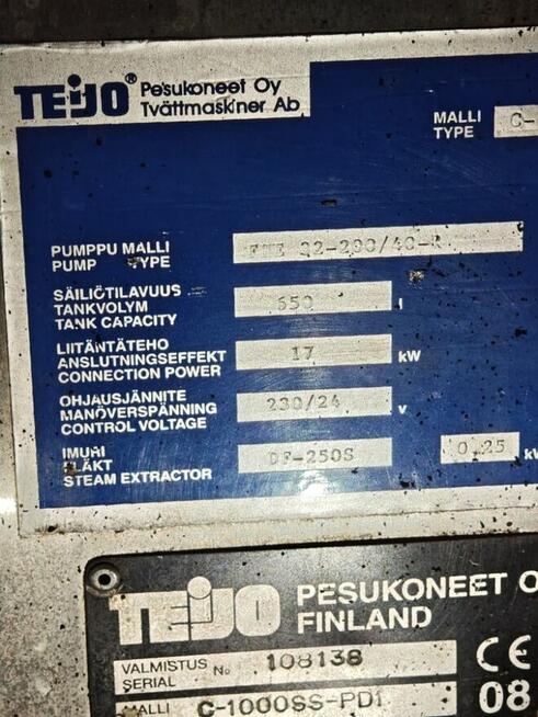TEIJO C-1000SS-PD1 przemysłowa myjka natryskowa 550 l