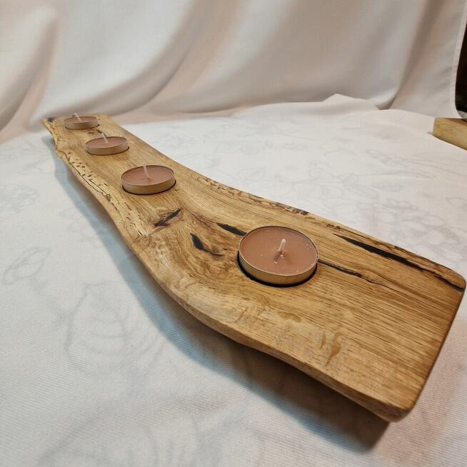 Świecznik drewniany 50 cm ze starego dębu, Pamela No. 9