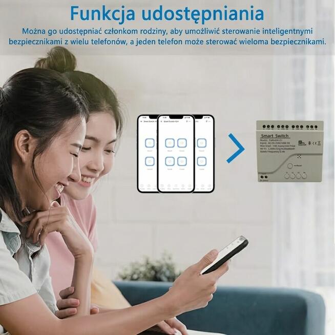 4-kanałowy inteligentny przełącznik Wi-Fi / Bluetooth