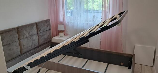 Łóżko tapicerowane ze stelażem i pojemnikiem-wym.149x94x213