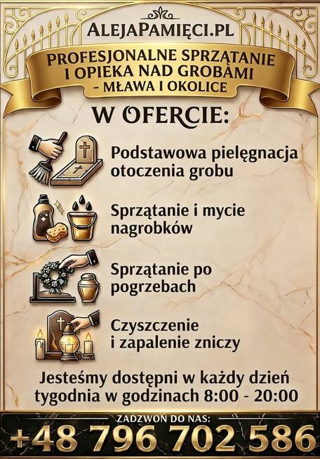 Sprzątanie i opieka nad grobami – Mława, Działdowo, Nidzica
