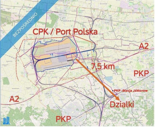 Cicha dzialka budowlana pod Warszawa (PKP Jaktorow)